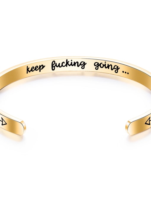 [942] Gold Stainless Steel With Gold Plated Trendy  Minimalist Bangles